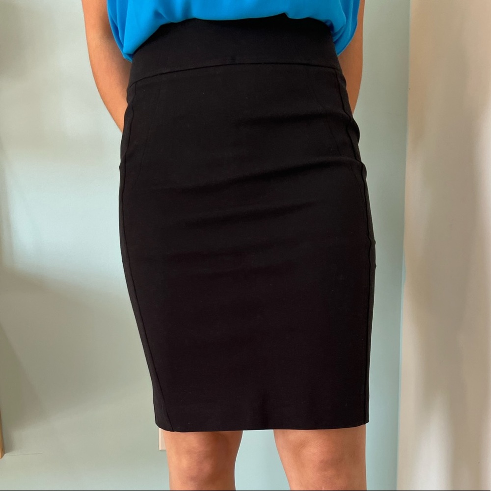 Ann Taylor Black Khaki Pencil Skirt